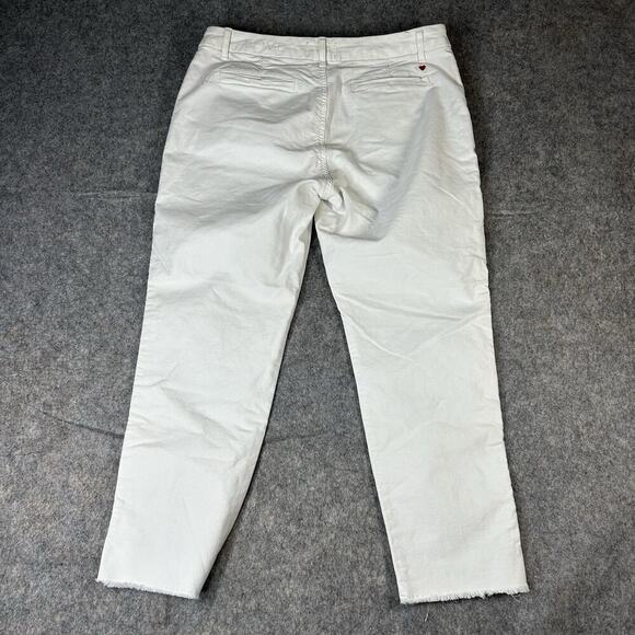 Sundry Le Soleil White Raw Hem Chinos Pants Women’s 31 Side Red Stripes Detail - Picture 11 of 13